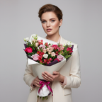 Blushing Harmony Mixed Rose & Alstroemeria Bouquet